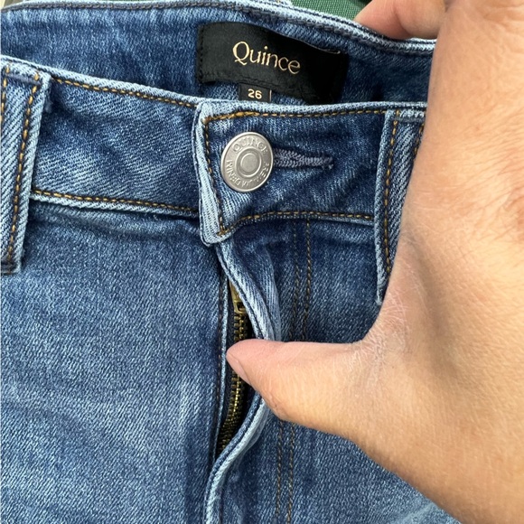 Quince Stretch High Rise Wide Leg Jeans 32“ in Medium Wash Size 26 - Picture 5 of 11